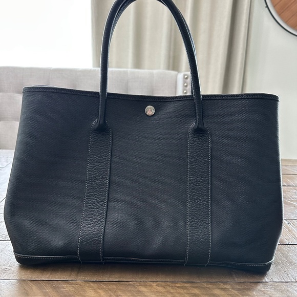 Hermes Garden Party Black Coated Canvas 36 cm - Picture 2 of 15